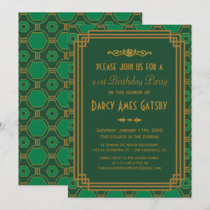 Convites de aniversário de Deco de Arte Verde