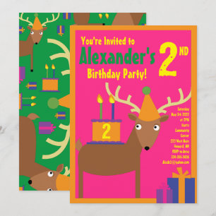Convites de aniversário de Deer Animal Kid