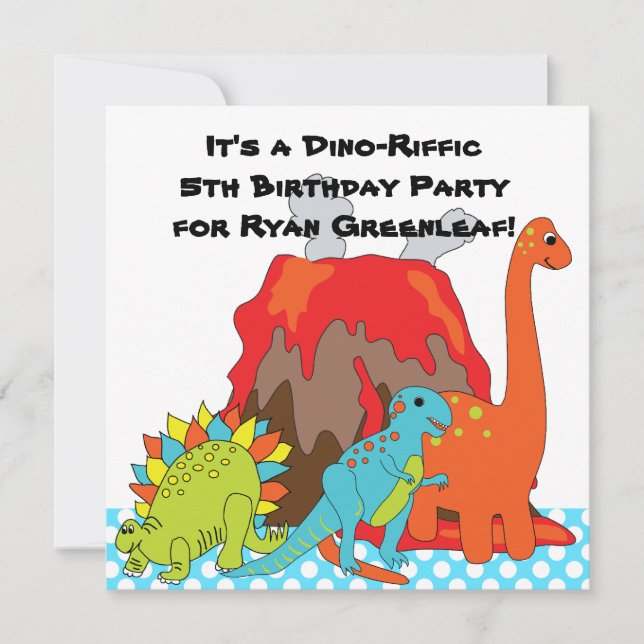 Convites de aniversário de Dino do Dinossauro RAWR (Frente)