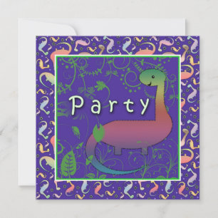Convites de Aniversário de Dinossauro Fofo