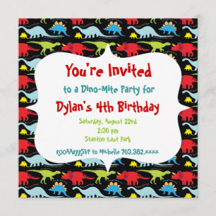 Convites de aniversário de dinossauro personaliza