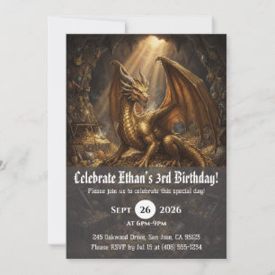 convites de aniversário de dragão aquarela