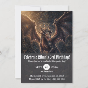 convites de aniversário de dragão aquarela