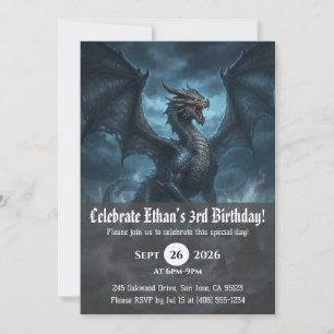 convites de aniversário de dragão aquarela