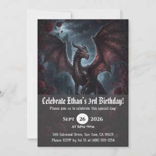 convites de aniversário de dragão aquarela