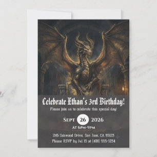 convites de aniversário de dragão aquarela