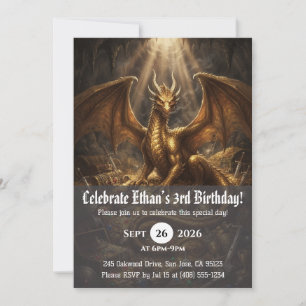 convites de aniversário de dragão aquarela