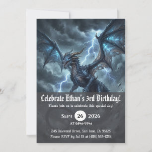 convites de aniversário de dragão aquarela