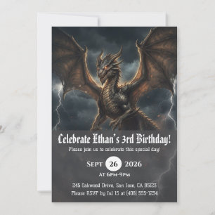 convites de aniversário de dragão aquarela