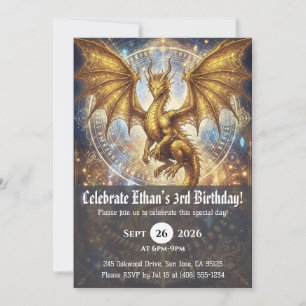 convites de aniversário de dragão aquarela