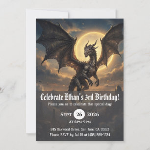 convites de aniversário de dragão aquarela