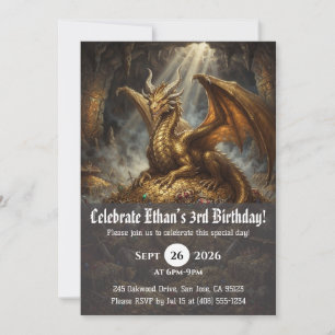convites de aniversário de dragão aquarela