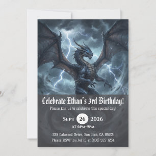 convites de aniversário de dragão aquarela