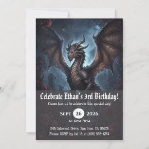 convites de aniversário de dragão aquarela