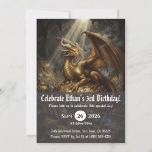 convites de aniversário de dragão aquarela