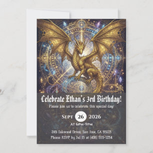 convites de aniversário de dragão aquarela