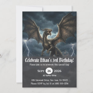 convites de aniversário de dragão aquarela