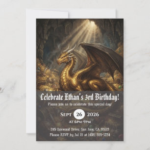 convites de aniversário de dragão aquarela