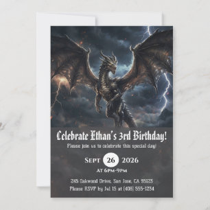 convites de aniversário de dragão aquarela