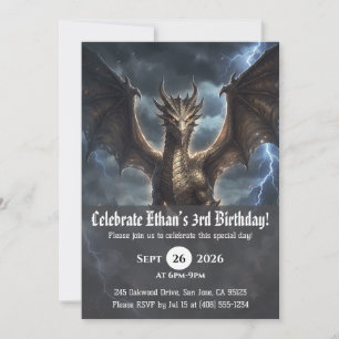 convites de aniversário de dragão aquarela