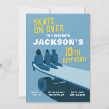 Convites de Aniversário de Festa de Skate