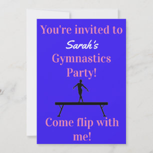 Convites de aniversário de ginástica feminina