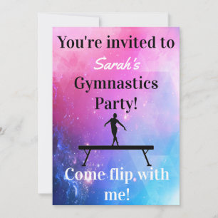 Convites de aniversário de ginástica feminina