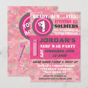 Convites de aniversário de guerra de Camo