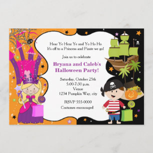 Convites de Aniversário de Halloween da Princesa P