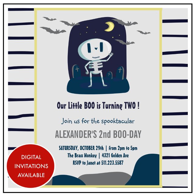 Convites de aniversário de Halloween para crianças (halloween-2nd-birthday-invitations-little-boo-cute-1)