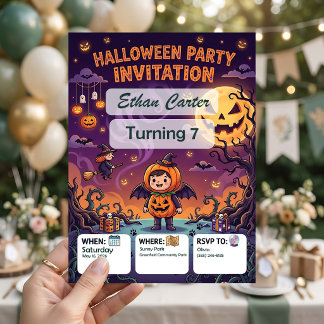 Convites de Aniversário de Halloween Personalizáve
