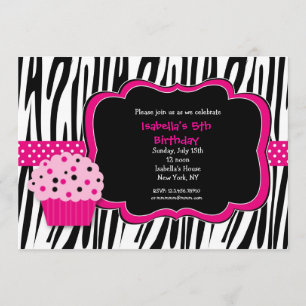 Convites de aniversário de impressão Cupcake Zeb