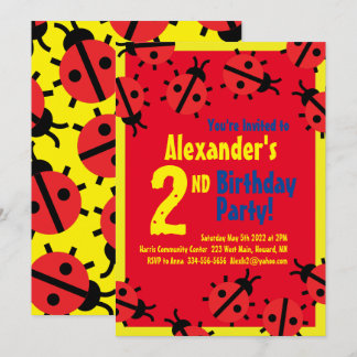 Convites de aniversário de Lady Bug Animal Kid