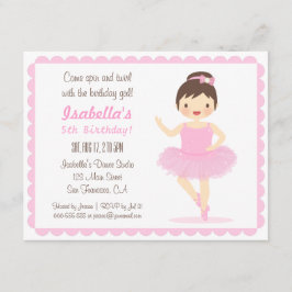 Convites de Aniversário de Menina Bailarina Fofa