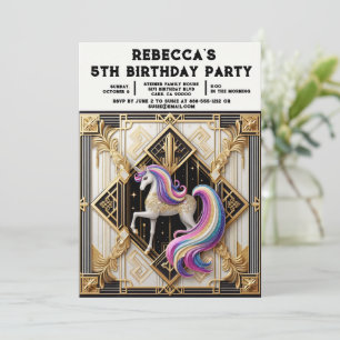 Convites de Aniversário de Menina com Unicórnio Ar