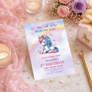 Convites de Aniversário de Menina Unicórnio Mágico