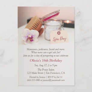 Convites de Aniversário de Meninas para Dia de Spa