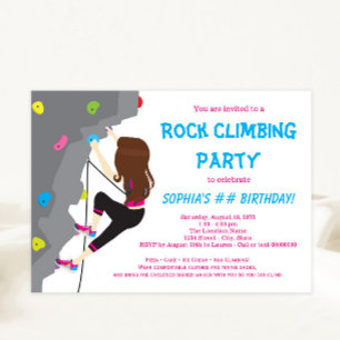 Convites de Aniversário de Meninas para Escalada e