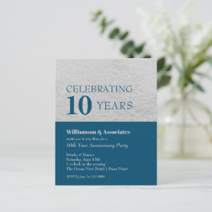Convites de Aniversário de Negócio Silver e Azul