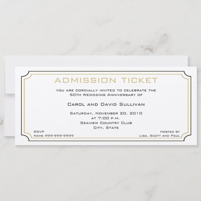 Convites de Aniversário de Ouro (Frente)