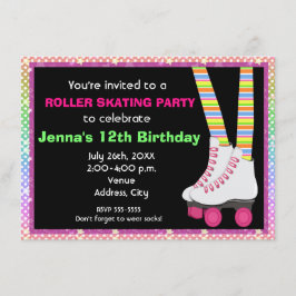 Convites de Aniversário de Patinação de Patins de 