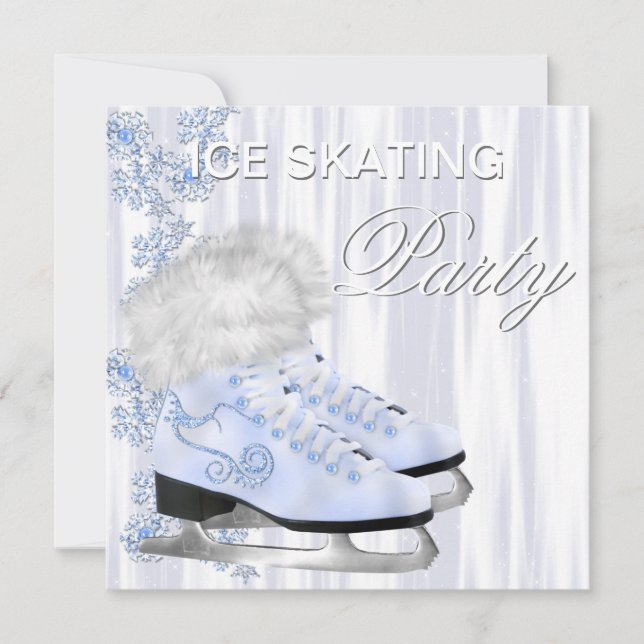 Convites de Aniversário de Patinação no Gelo (Frente)
