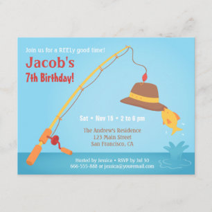 Convites de Aniversário de Pesca Caprichosos