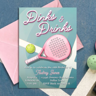 Convites de Aniversário de Pickleball - Dinks e Dr