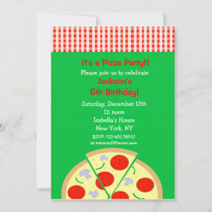 Convites de aniversário de pizza