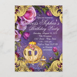 Convites de Aniversário de Princesa de Conto de Fa