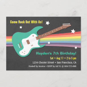 Convites de Aniversário de Rockstar Arco-íris com