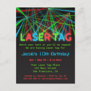 Convites de Aniversário de Tiro a Laser com Palavr