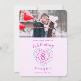 Convites de aniversário de Turmalina 8 anos com fo