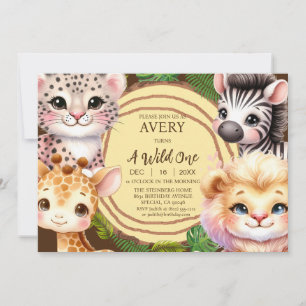 Convites de Aniversário de Um Ano de Um Selvagem